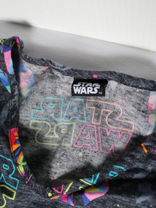 STAR WARS Nurse Scrub Shirt Darth Vader Boba Fett Women's Small Medical Grey - Picture 4 of 6